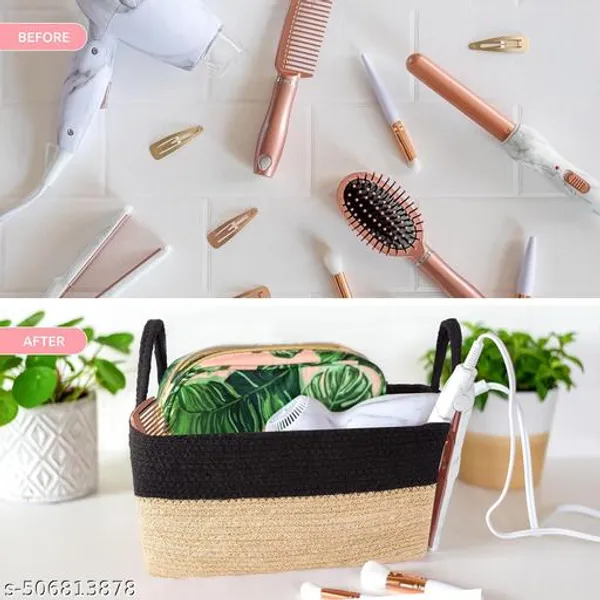 Beige_And_Black__Storage_Organiser_Basket