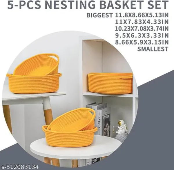 Yellow_Set_Of_5_Oval_Baskets_For_Home_And_Office