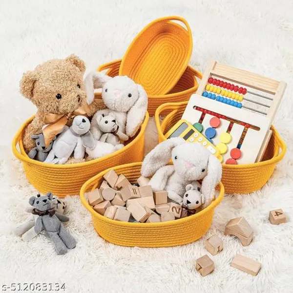 Yellow_Set_Of_5_Oval_Baskets_For_Home_And_Office