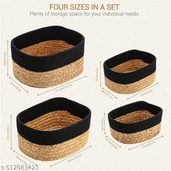 Jute_Storage_Pack_of_4_Rectangular_Basket_10x8x4"_