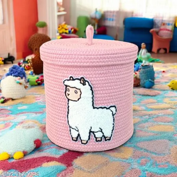Pink_Evil_Eye_Basket_With_Lid_For_Kids_Nursery_Storage_(8X8_Inch)