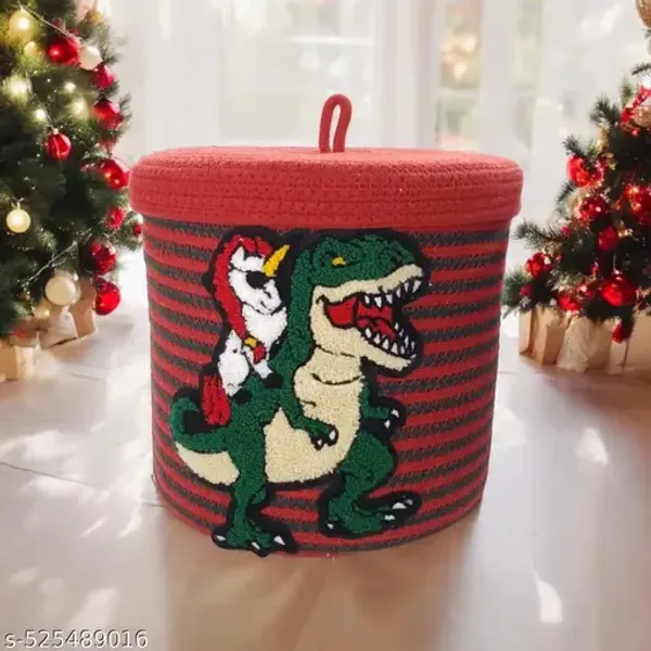 Red_And_Green_Christmas_Tree_Storage_Organizer_Handmade_Cotton_Rope_Basket_Green_&_Red_10X10_Inch_Sustainable_Holiday_Decor_&_Reusable_Organizer
