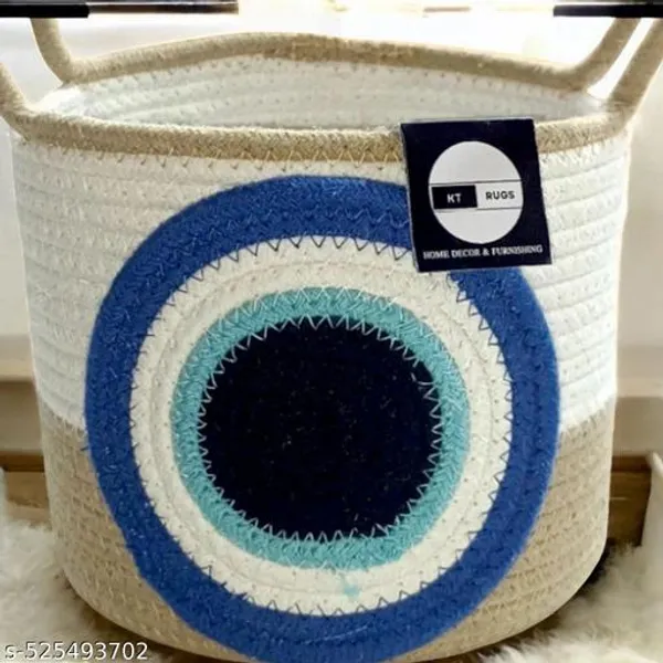 White_And_Blue_Evil_Eye_Basket_Nazar_Battu_(7X6_Inch)