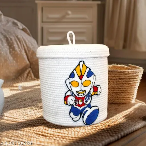 White_Ecostyle_Rope_Storage_Basket_Set_With_Lids_(Pack_Of_2)