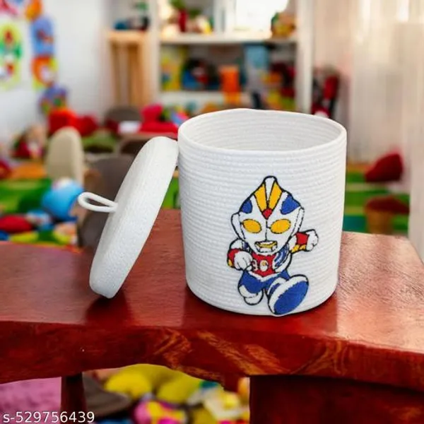 White_Ecostyle_Rope_Storage_Basket_Set_With_Lids_(Pack_Of_2)