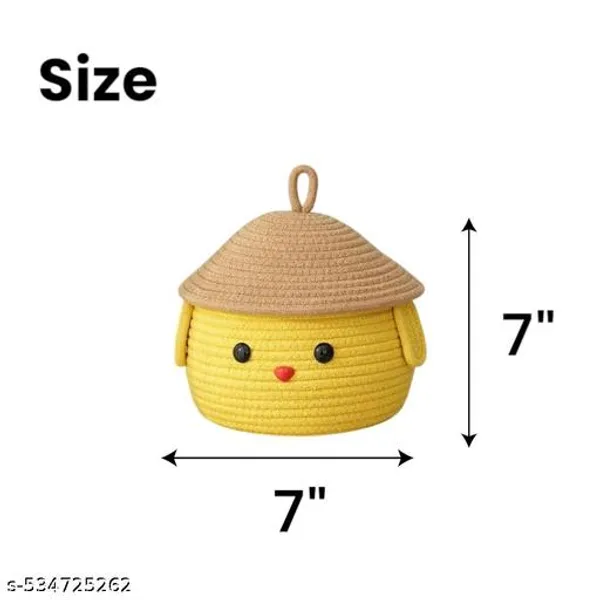 Yellow_Cute_Shelf_Storage_Basket_With_Lid