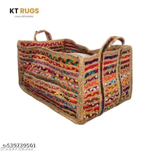 Jute_Chindi_Rectangular_Multi_Purpose_Storage_Containers,_Eco_Friendly_Farmhouse_Basket
