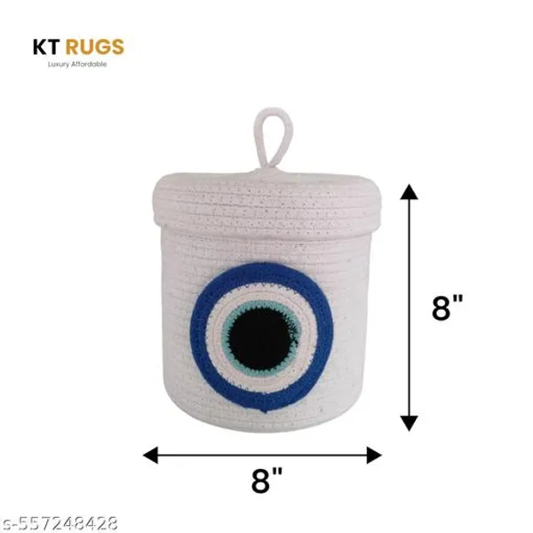 White_Evil_Eye_Multipurpose_Rope_Basket_8X8_Inch_Best_Storage_Organiser