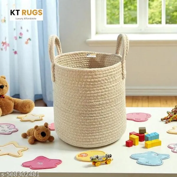 Beige_Cotton_Rope_Storage_With_Llama_Design_Decorative_Container_With_Lid_Basket_For_Kids_Room