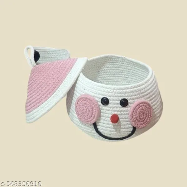 Cute_Santa_Basket_Pink_For_Kids_Room_Storage,_Multipurpose_Decor_Storage_Basket