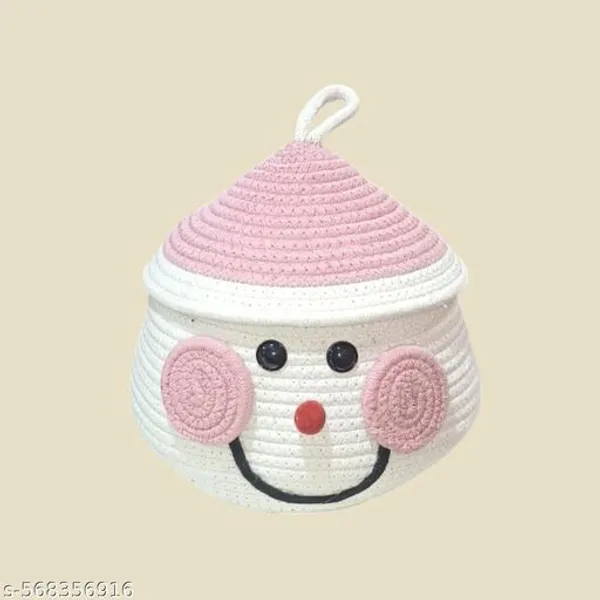 Cute_Santa_Basket_Pink_For_Kids_Room_Storage,_Multipurpose_Decor_Storage_Basket