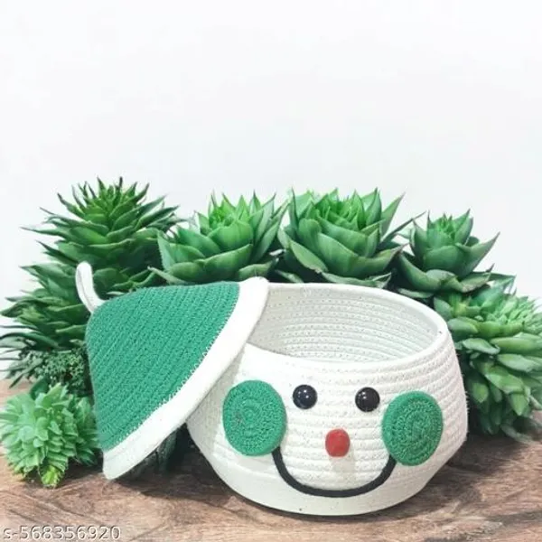 Multipurpose_Snowman_Green_Storage_Basket_with_Lid