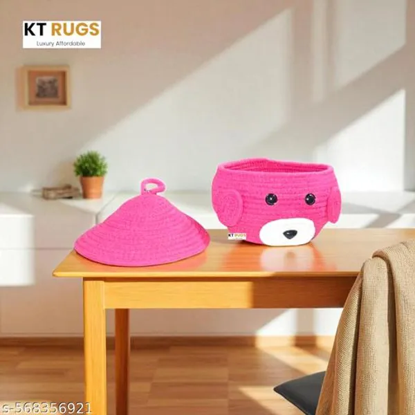 Pink_Cartoon_Storage_Basket_Woven_Organizer_For_Kids