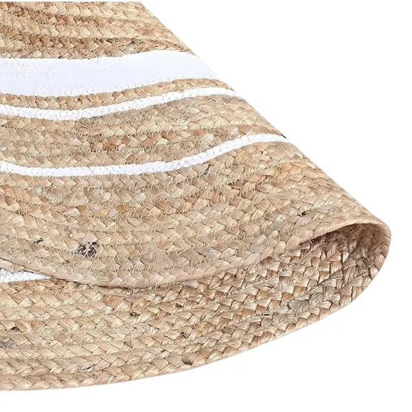 Beige_Round_Area_Rug_60_Cm_Diameter_With_Concentric_Circles