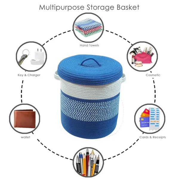 Cotton_Rope_Storage_Laundary_Basket_With_Lid_And_Decorative_Container_With_Handles_12x12_inch