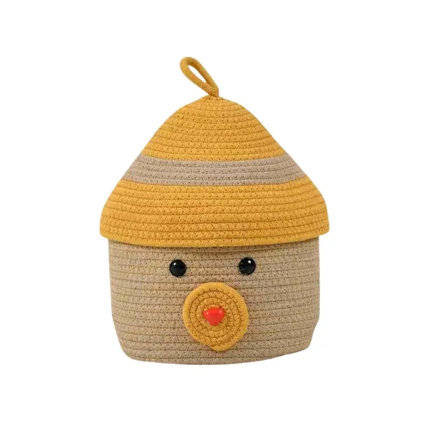 Yellow_And_Beige_Decorative_Cotton_Rope_Storage_Basket_Duck_Design_(30_X_20_X_15_Cm)