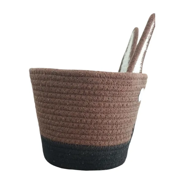 Brown_Cotton_Rope_Storage_Basket_With_Bunny_Design_Brown_Decorative_Container_For_Kids_Room_Toys_Organizer