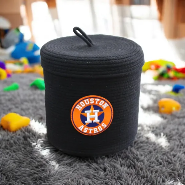 Black_Houston_Astros_Mlb_Inspired_Cotton_Rope_Storage_Basket_Black_Team_Logo_Design
