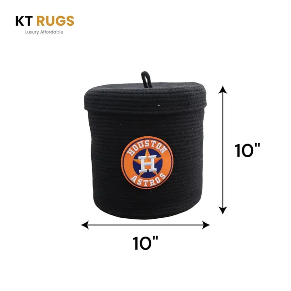 Black_Houston_Astros_Mlb_Inspired_Cotton_Rope_Storage_Basket_Black_Team_Logo_Design