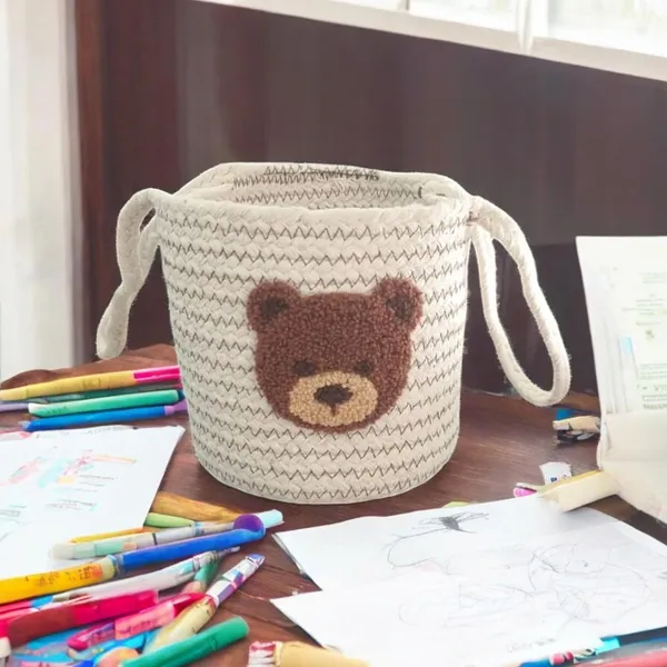 Beige_Kids_Storage_Basket_With_Bear_Design_Braided_Cotton_(15_X_15_Cm)