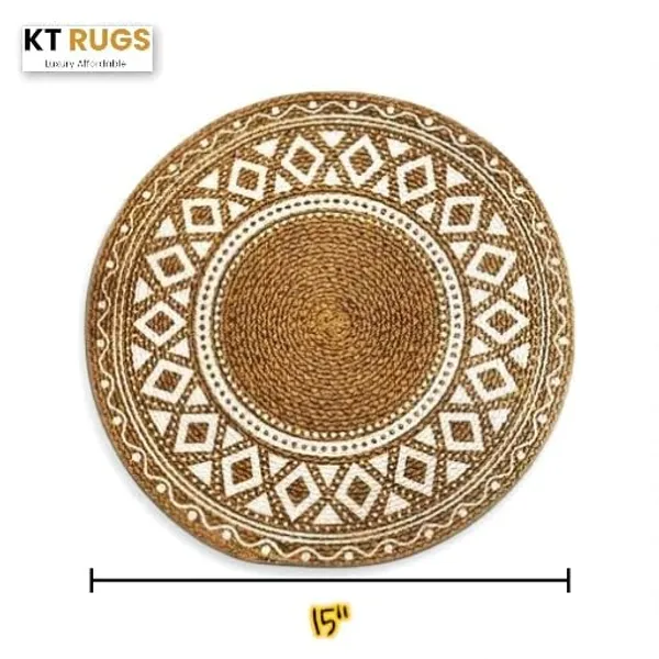 Beige_Jute_Placemat_Set_With_Mandala_Pattern_Round_Woven_Table_Mat_Natural_And_Handloom_Material_Heat_Resistant_Easy_To_Clean_(Pack_Of_4)