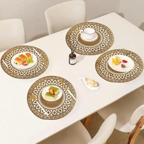 Beige_Jute_Placemat_Set_With_Mandala_Pattern_Round_Woven_Table_Mat_Natural_And_Handloom_Material_Heat_Resistant_Easy_To_Clean_(Pack_Of_4)