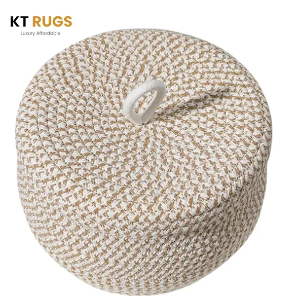 Beige_Woven_Storage_Basket_With_Lid_Natural_And_Handwoven_Jute_Cotton_Round_24_Cm_X_16_Cm_Decorative_Organiser