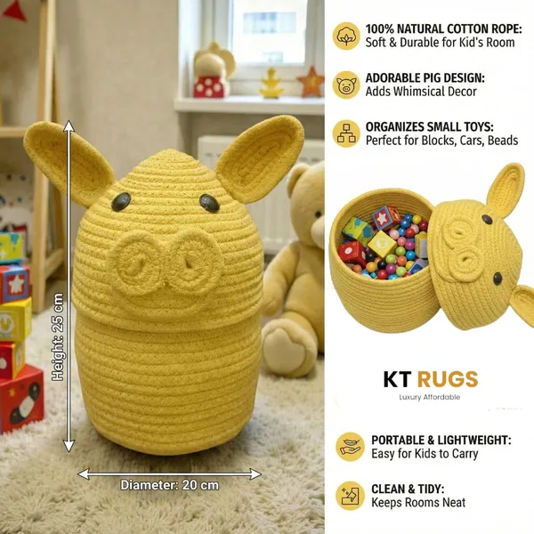 Yellow_Handmade_Rope_Storage_Basket_Set_With_Cute_Bunny_Lid_Jute_Woven_Baskets_For_Nursery_Organization