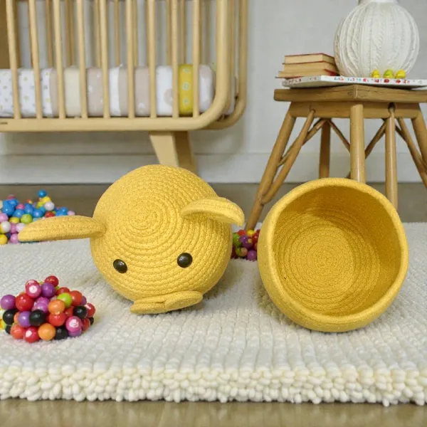 Yellow_Handmade_Rope_Storage_Basket_Set_With_Cute_Bunny_Lid_Jute_Woven_Baskets_For_Nursery_Organization