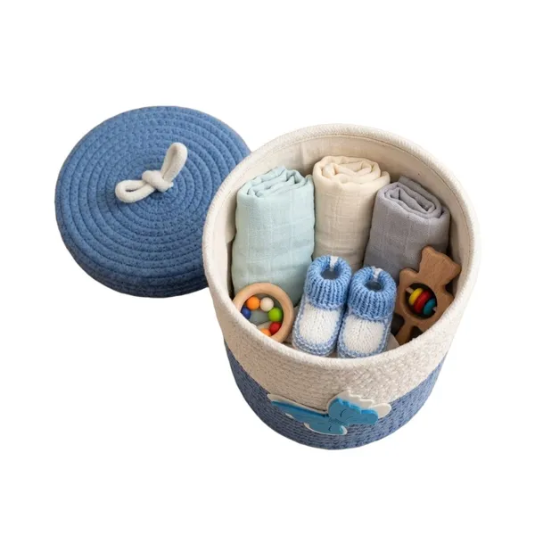 Baby_Cotton_Rope_Storage_Basket_with_Lid,_7x7_Inch_Nursery_Organizer_Basket,_Hypoallergenic_Woven_Basket_for_Diapers_Toys_Clothes,_Blue_Butterfly_Decor