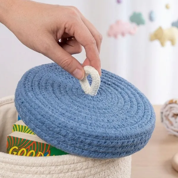 Baby_Cotton_Rope_Storage_Basket_with_Lid,_7x7_Inch_Nursery_Organizer_Basket,_Hypoallergenic_Woven_Basket_for_Diapers_Toys_Clothes,_Blue_Butterfly_Decor