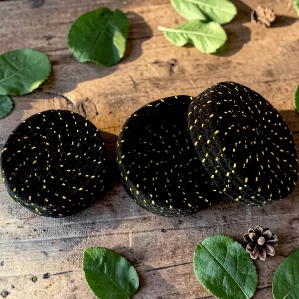 Black_&_Gold_Handwoven_Coaster_Set_with_Holder_–_Set_of_6,_Round_Fabric_Drink_Coasters_for_Coffee_Table,_Boho_Home_Decor_4"