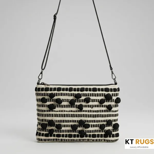 Boho_Handwoven_Crossbody_Bag_For_Women_-_Black_&_White_Textured_Tufted_Sling_Purse_With_Adjustable_Strap_&_Zipper_Closure
