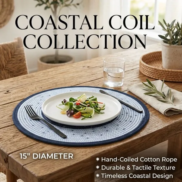 Coastal_Coil_Collection_Round_Braided_Cotton_Rope_Placemat_|_15"_Diameter_|_Hand-Coiled_|_Navy_Blue_&_White_|_Dining_Table,_Kitchen,_Outdoor_|_Set_of_1/2/4/6-KT_RUGS