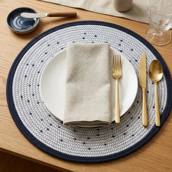 Coastal_Coil_Collection_Round_Braided_Cotton_Rope_Placemat_|_15"_Diameter_|_Hand-Coiled_|_Navy_Blue_&_White_|_Dining_Table,_Kitchen,_Outdoor_|_Set_of_1/2/4/6-KT_RUGS