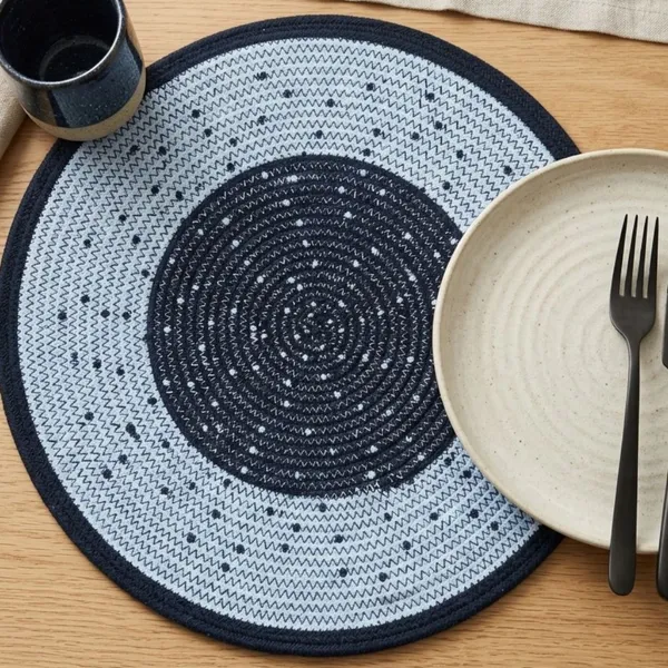 Coastal_Coil_Collection_Round_Braided_Cotton_Rope_Placemat_|_15"_Diameter_|_Hand-Coiled_|_Navy_Blue_&_White_|_Dining_Table,_Kitchen,_Outdoor_|_Set_of_1/2/4/6-KT_RUGS