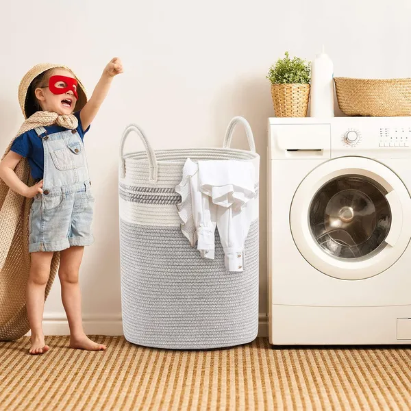 Cotton_Rope_Basket_Large_Blanket_Basket_Woven_Storage_Basket_Toy_Storage_Organiser_Nursery_Decor_Laundry_Hamper_with_Handle_58L_(38cm(D)_x50cm(H),_Z-grey)