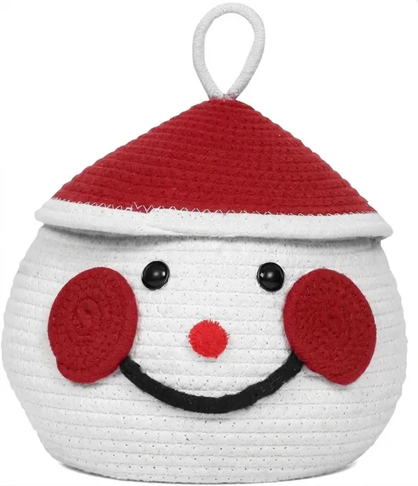 Cute_Snowman_Santa_Basket_Matka_|_Cotton_Rope_Storage_Basket_with_Lid_|_Kids_Toy_Organizer_|_Christmas_Gift_Basket_|_Nursery_&_Home_Decor_|_White_&_Red_|_Large_Size_|_KT_RUGS_BASKETS
