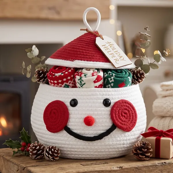 Cute_Snowman_Santa_Basket_Matka_|_Cotton_Rope_Storage_Basket_with_Lid_|_Kids_Toy_Organizer_|_Christmas_Gift_Basket_|_Nursery_&_Home_Decor_|_White_&_Red_|_Large_Size_|_KT_RUGS_BASKETS