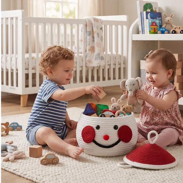 Cute_Snowman_Santa_Basket_Matka_|_Cotton_Rope_Storage_Basket_with_Lid_|_Kids_Toy_Organizer_|_Christmas_Gift_Basket_|_Nursery_&_Home_Decor_|_White_&_Red_|_Large_Size_|_KT_RUGS_BASKETS