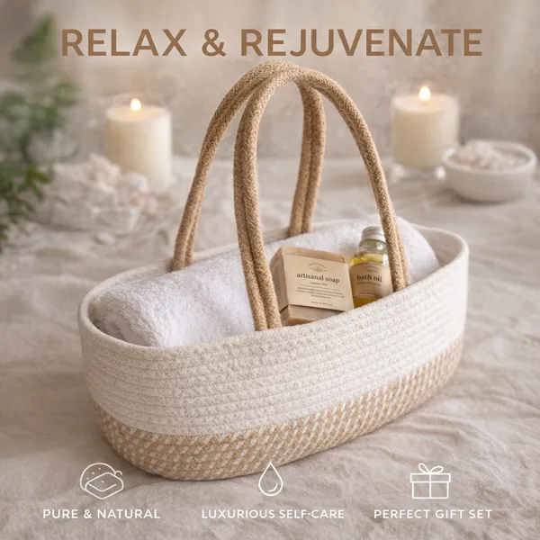 DIY_Cotton_Rope_Hamper_12x6x5"_for_Artisanal_Soap_Bar,_Bath_Oil_&_Plush_Towel_|_Natural_Self-Care_Gift_Set_for_Birthday,_Mother's_Day,_Baby_Shower