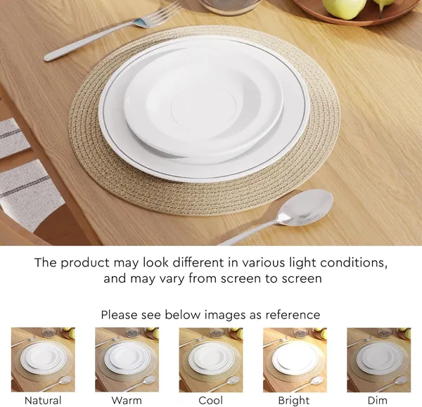 Dining_Placemats_Set_of_2,4_&_6_|_Cotton_Round_Table_Mat_-_32_cm_Diameter_|_Beige_|_Handmade_Rib_Style_Chargers_for_Diner_Plates