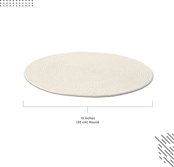 Dining_Placemats_Set_of_2,4_and_6_|_Cotton_Round_Table_Mat_-_32_cm_Diameter_|_Off_White_|_Handmade_Rib_Style_Chargers_for_Diner_Plates