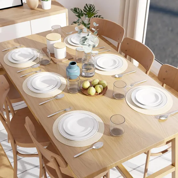 Dining_Placemats_Set_of_2,4_and_6_|_Cotton_Round_Table_Mat_-_32_cm_Diameter_|_Off_White_|_Handmade_Rib_Style_Chargers_for_Diner_Plates