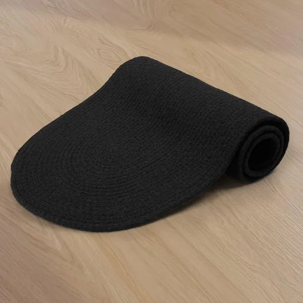 Dining_Table_Runner_|_Handmade_Ribbed_Style_Cotton_|_30x137_cm_|_Black_|_for_Coffee_&_Center_Table