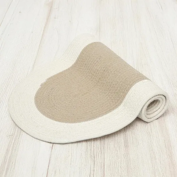 Dining_Table_Runner_|_Handmade_Ribbed_Style_Cotton_|_30x91_cm_|_Beige_&_Off_White_|_for_Coffee_&_Center_Table