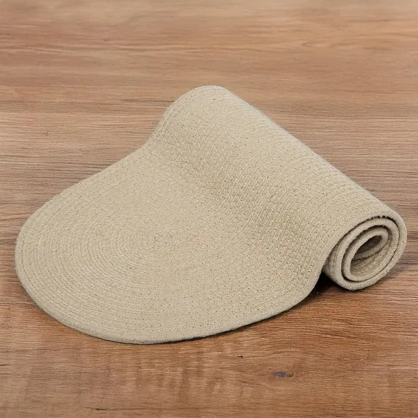 Dining_Table_Runner_|_Handmade_Ribbed_Style_Cotton_|_30x91_cm_|_Beige_|_for_Coffee_&_Center_Table