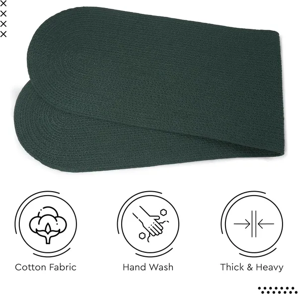 Dining_Table_Runner_|_Handmade_Ribbed_Style_Cotton_|_30x91_cm_|_Dark_Green_|_for_Coffee_&_Center_Table