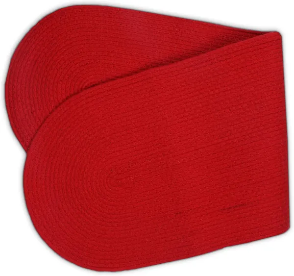 Dining_Table_Runner_|_Handmade_Ribbed_Style_Cotton_|_30x91_cm_|_Red_|_for_Coffee_&_Center_Table