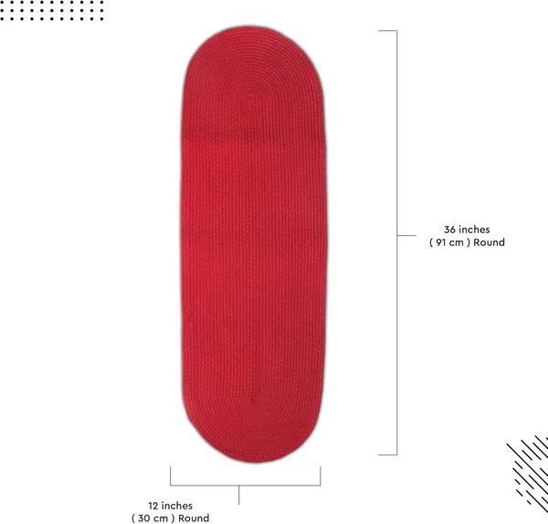 Dining_Table_Runner_|_Handmade_Ribbed_Style_Cotton_|_30x91_cm_|_Red_|_for_Coffee_&_Center_Table